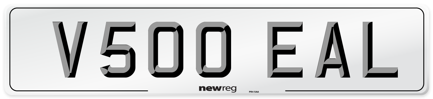 V500 EAL Number Plate from New Reg